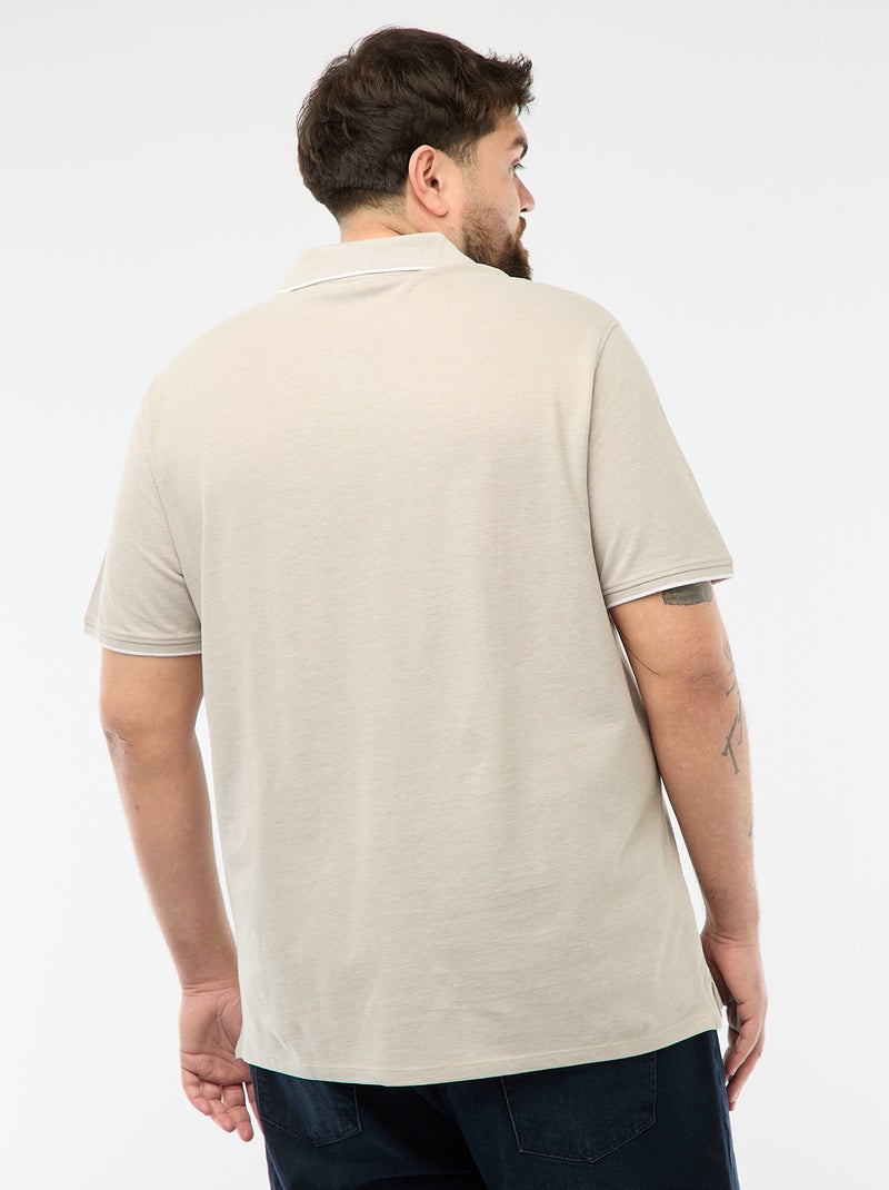 Polo corte regular Beige - Kiabi