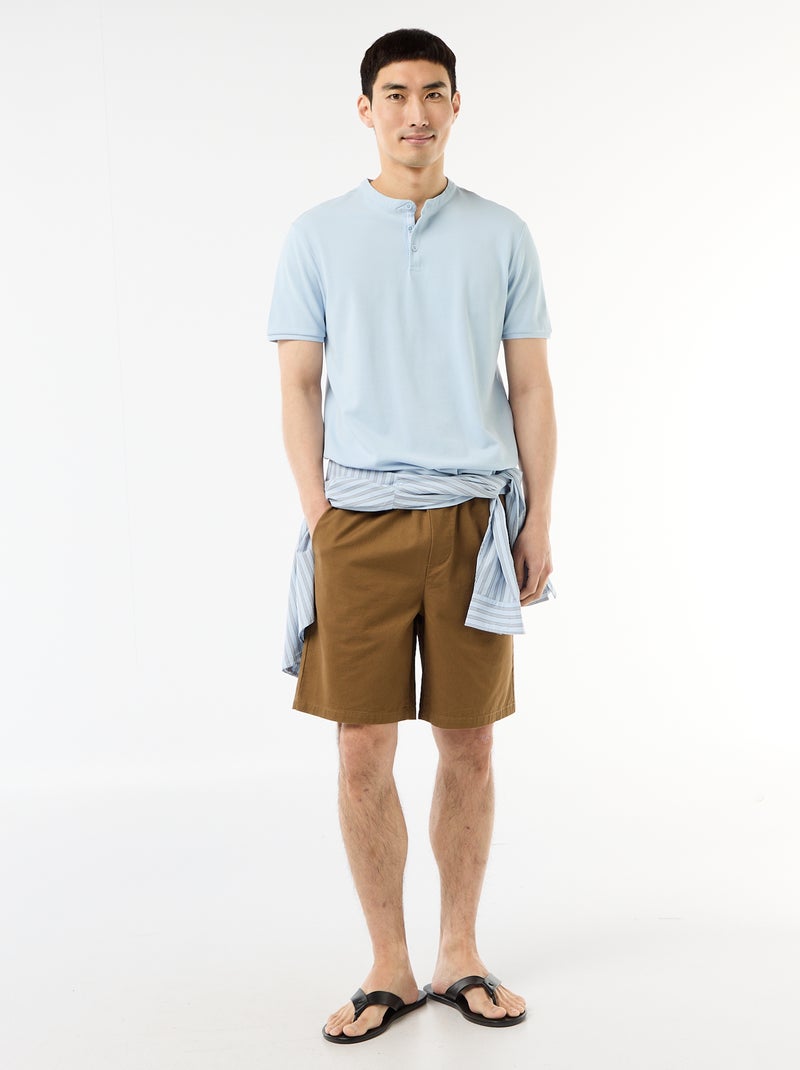 Polo cuello mao Azul - Kiabi