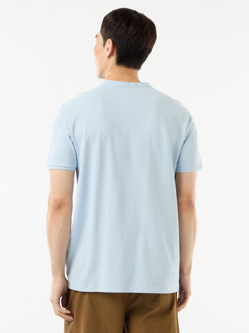 Polo cuello mao Azul - Kiabi