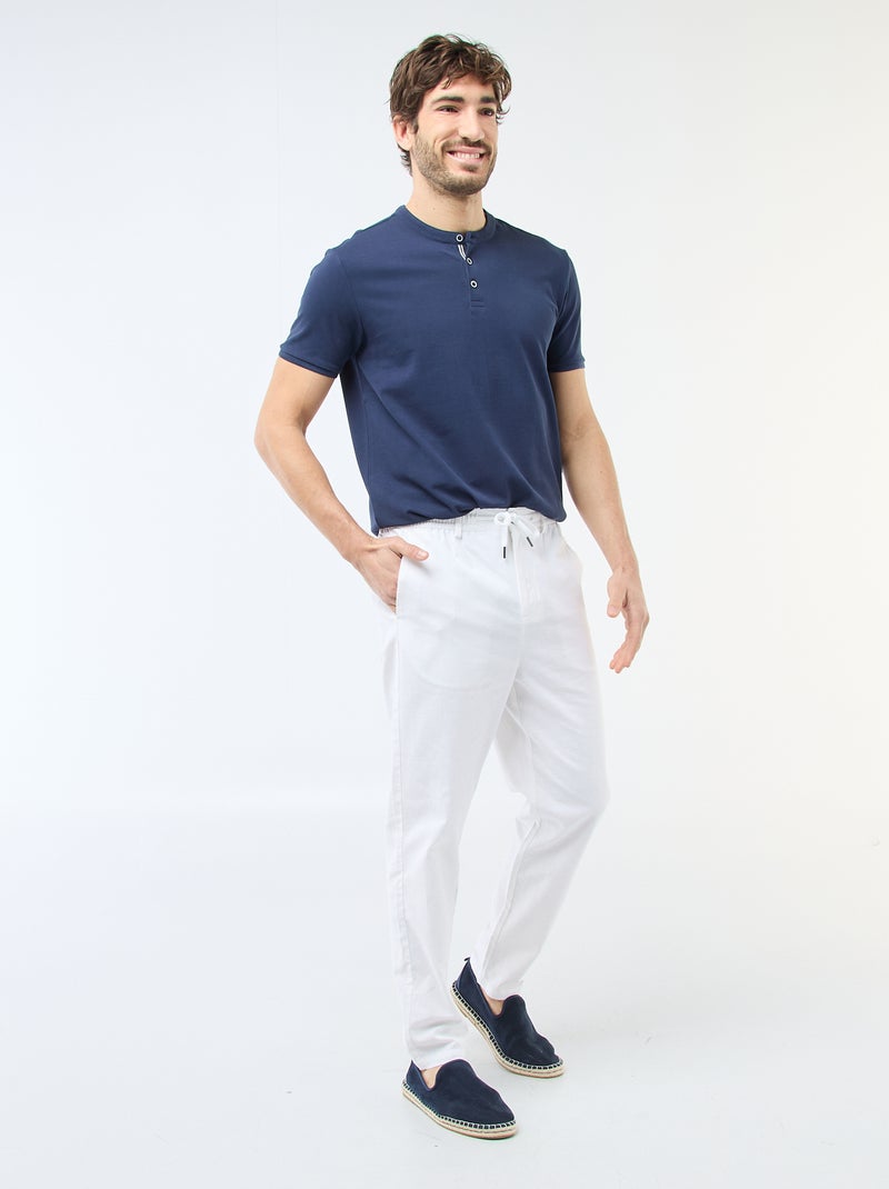 Polo cuello mao Azul - Kiabi