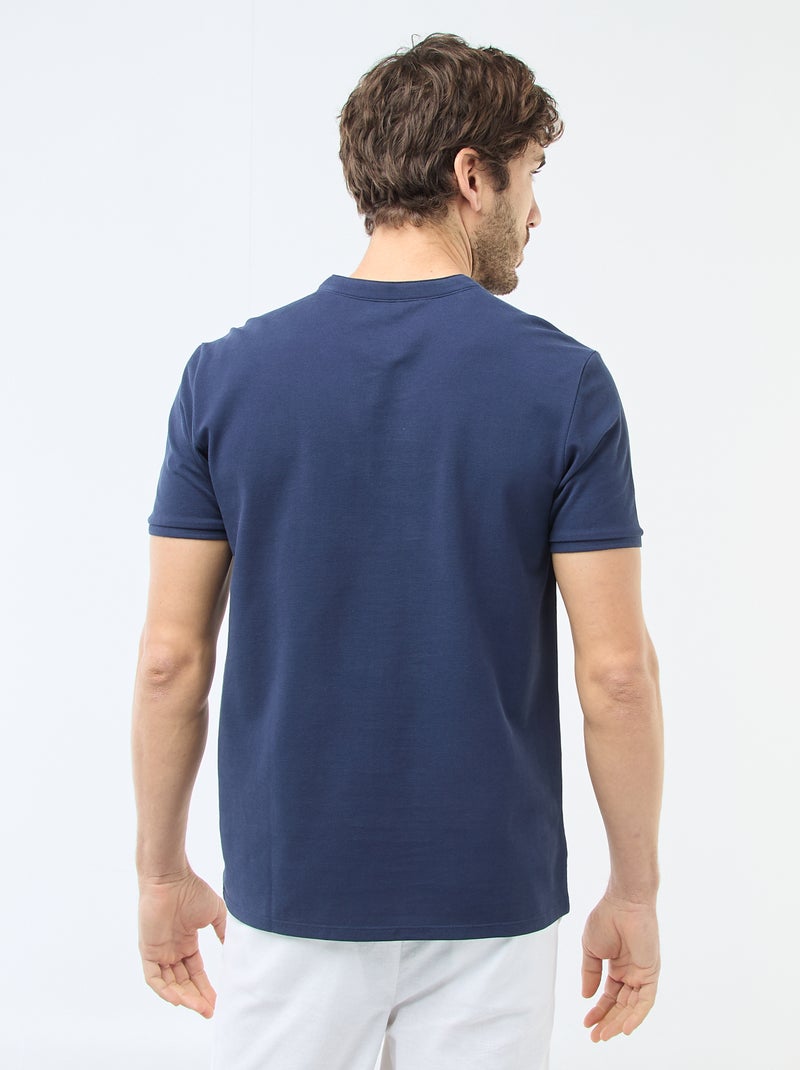 Polo cuello mao Azul - Kiabi
