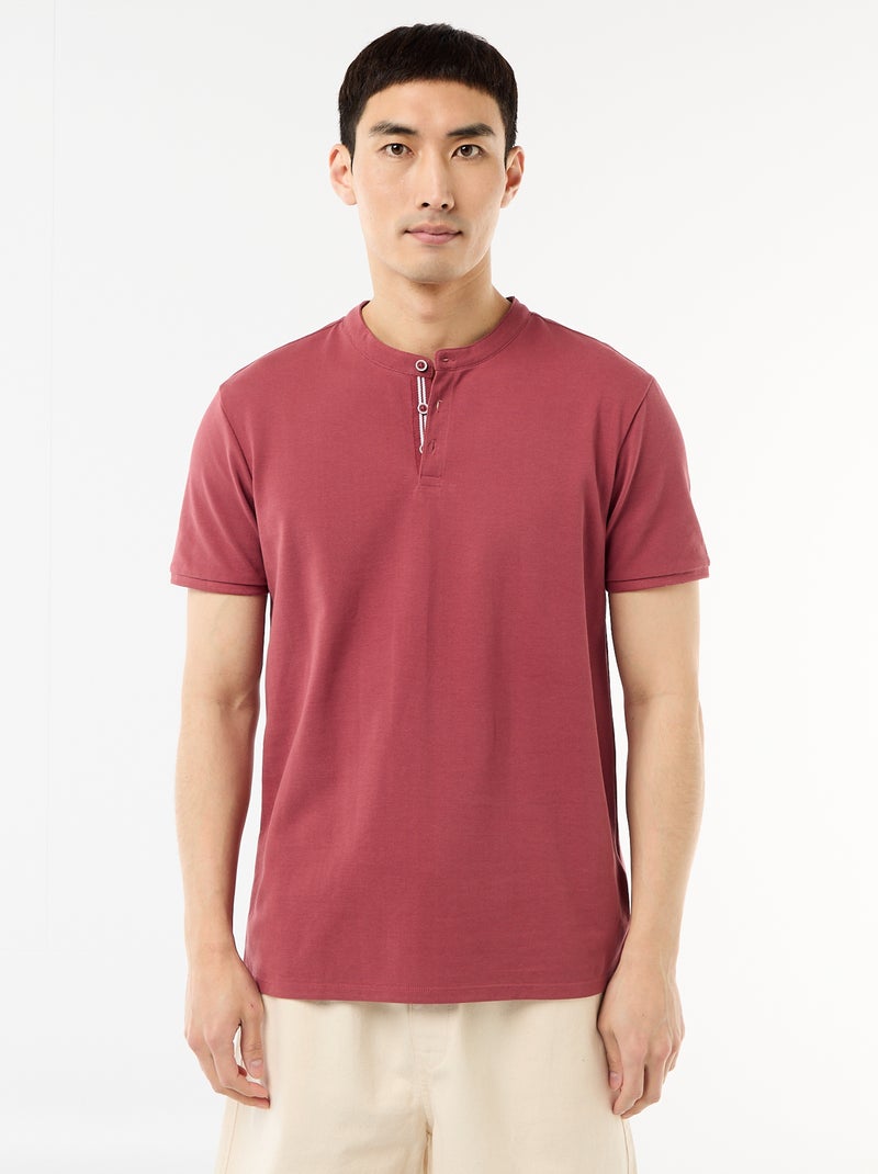 Polo cuello mao Rojo - Kiabi