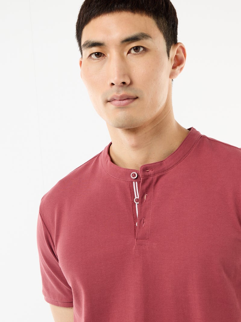 Polo cuello mao Rojo - Kiabi