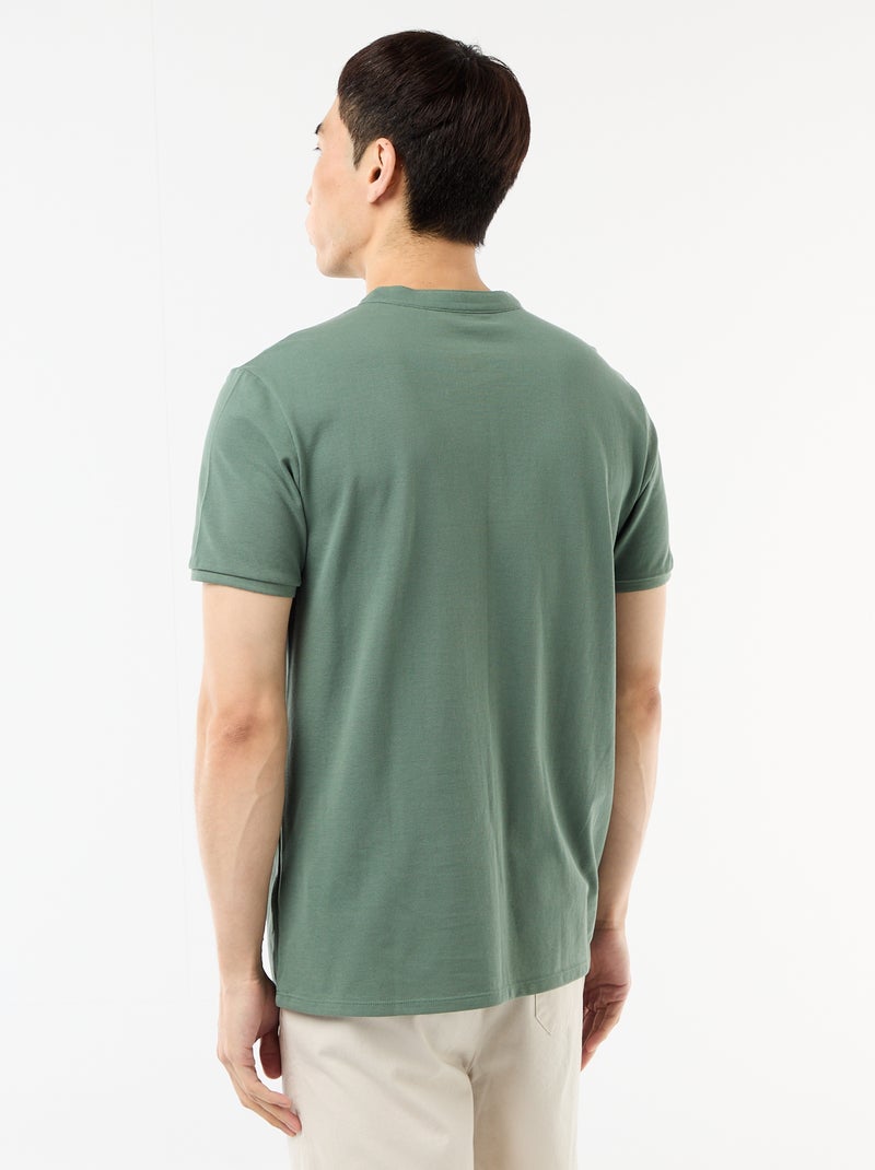 Polo cuello mao Verde - Kiabi