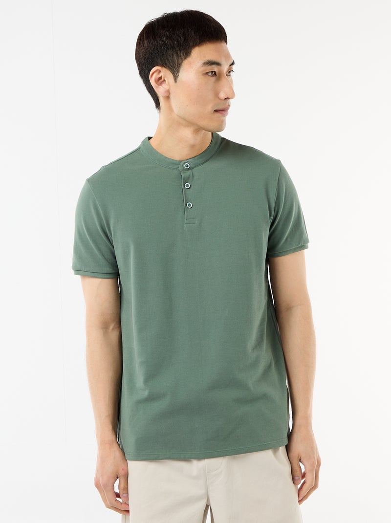 Polo cuello mao Verde - Kiabi