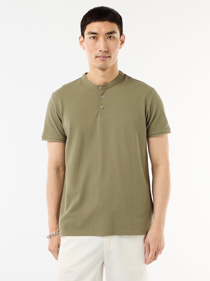 Polo cuello mao Verde - Kiabi