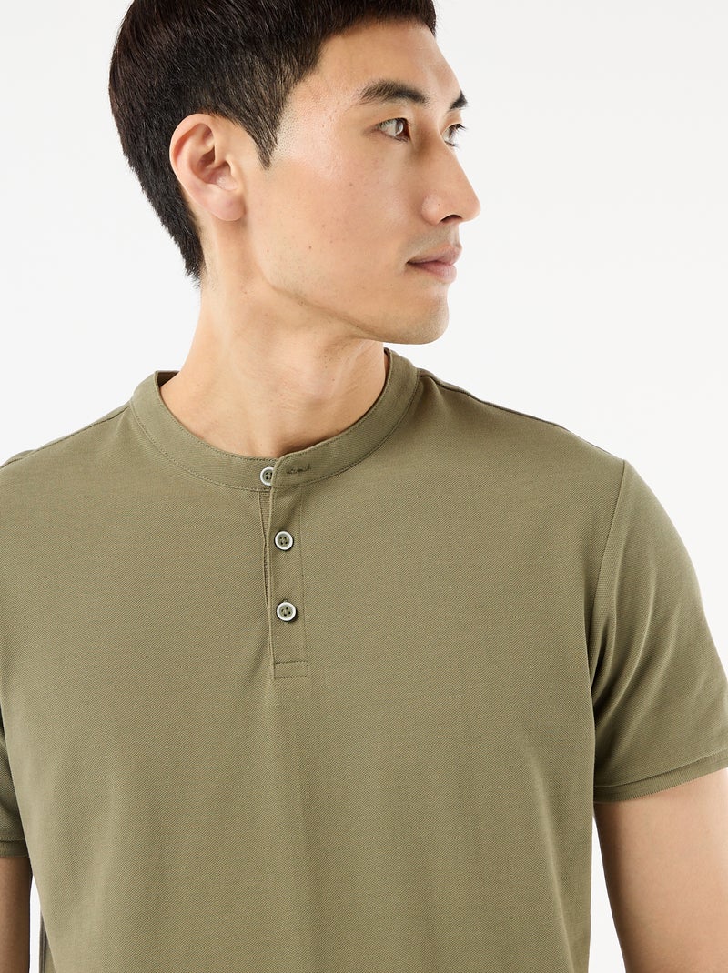 Polo cuello mao Verde - Kiabi