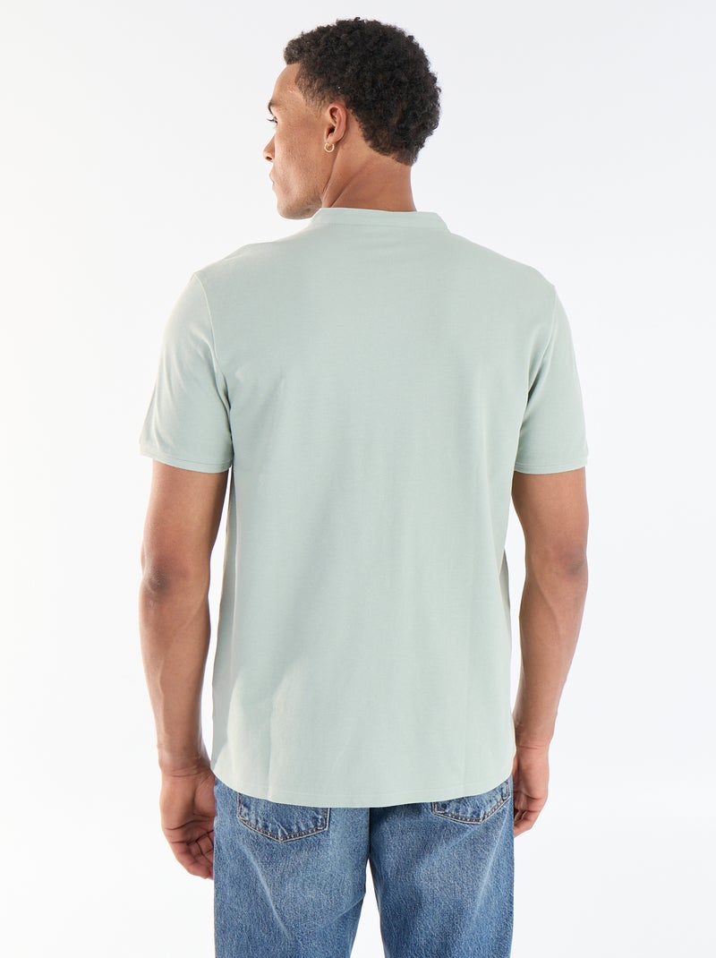 Polo cuello mao Verde - Kiabi