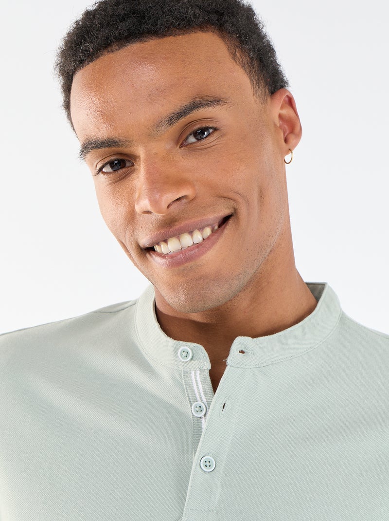 Polo cuello mao Verde - Kiabi