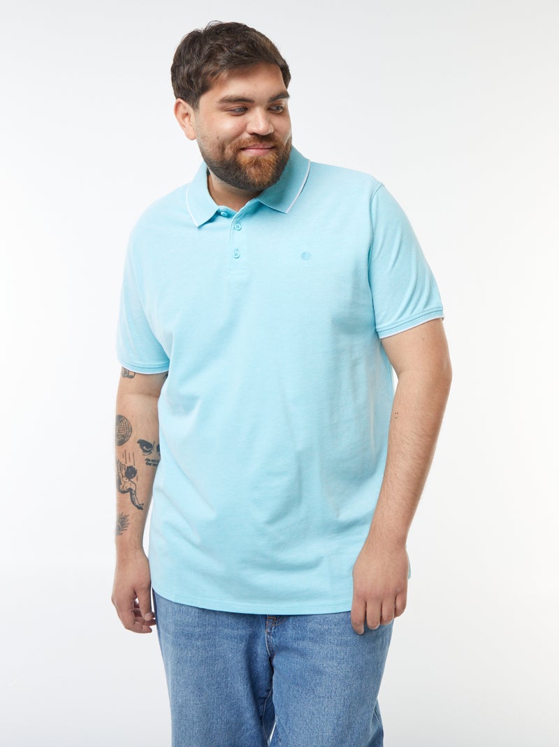 Polo de algodón a contraste Azul - Kiabi