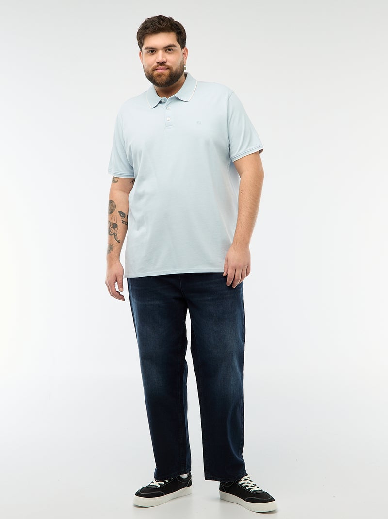 Polo de algodón a contraste Azul - Kiabi