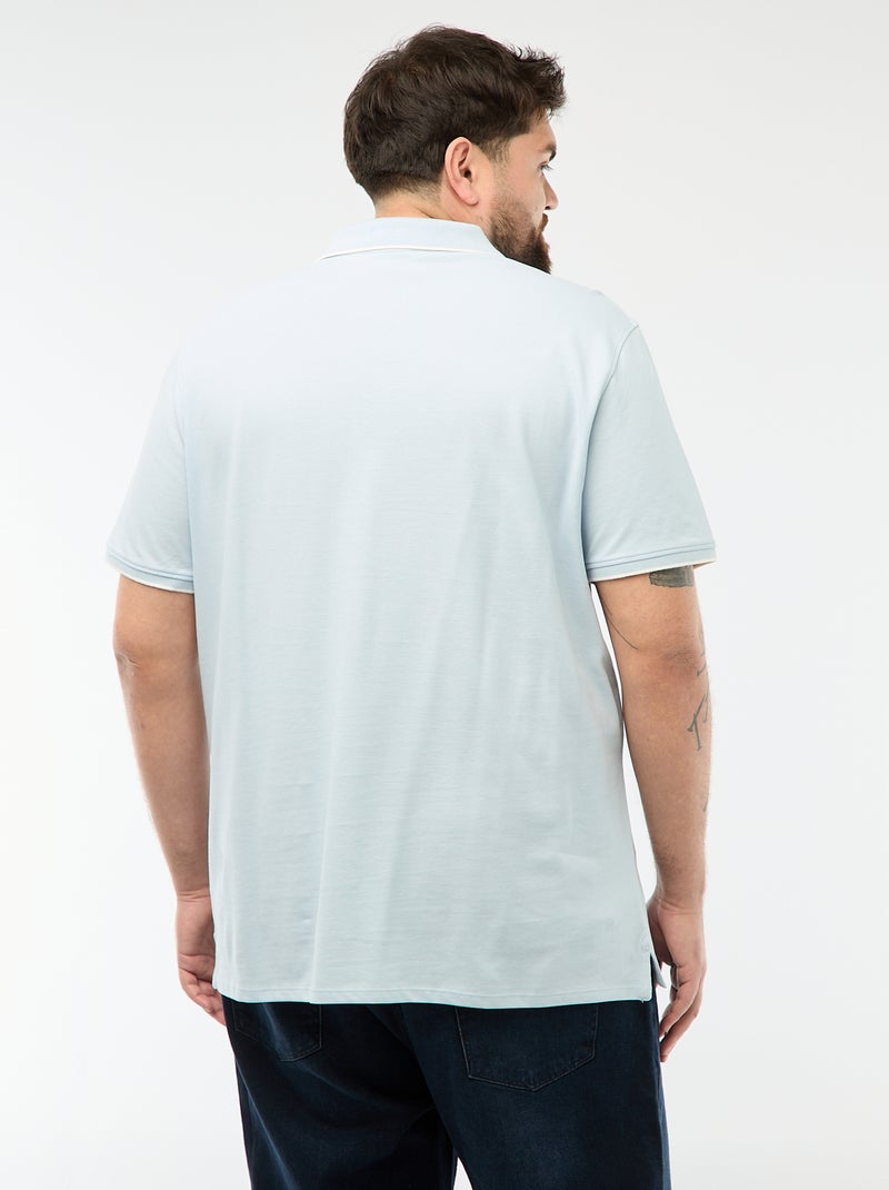 Polo de algodón a contraste Azul - Kiabi