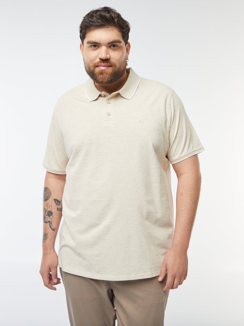 Polo de algodón a contraste Beige - Kiabi