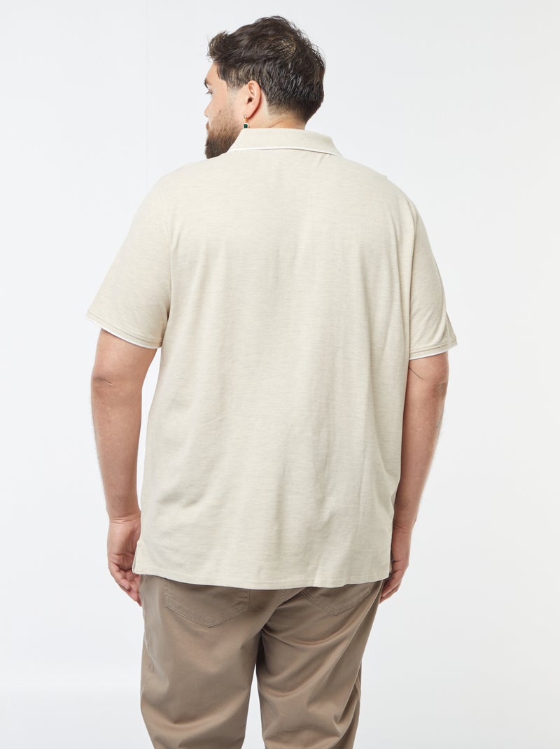 Polo de algodón a contraste Beige - Kiabi
