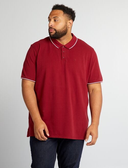 Polos de manga corta para hombre rojo Kiabi