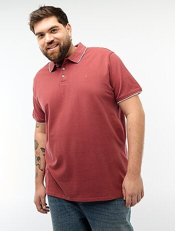 Polo de algodón con contrastes