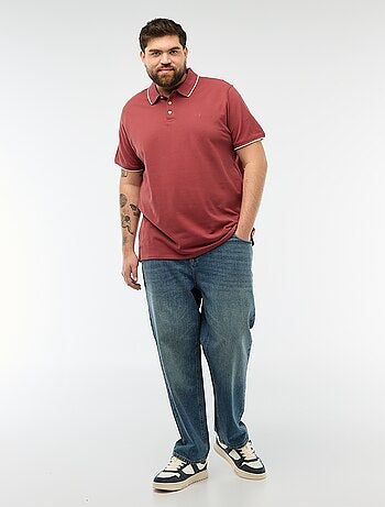 Polo de algodón con contrastes