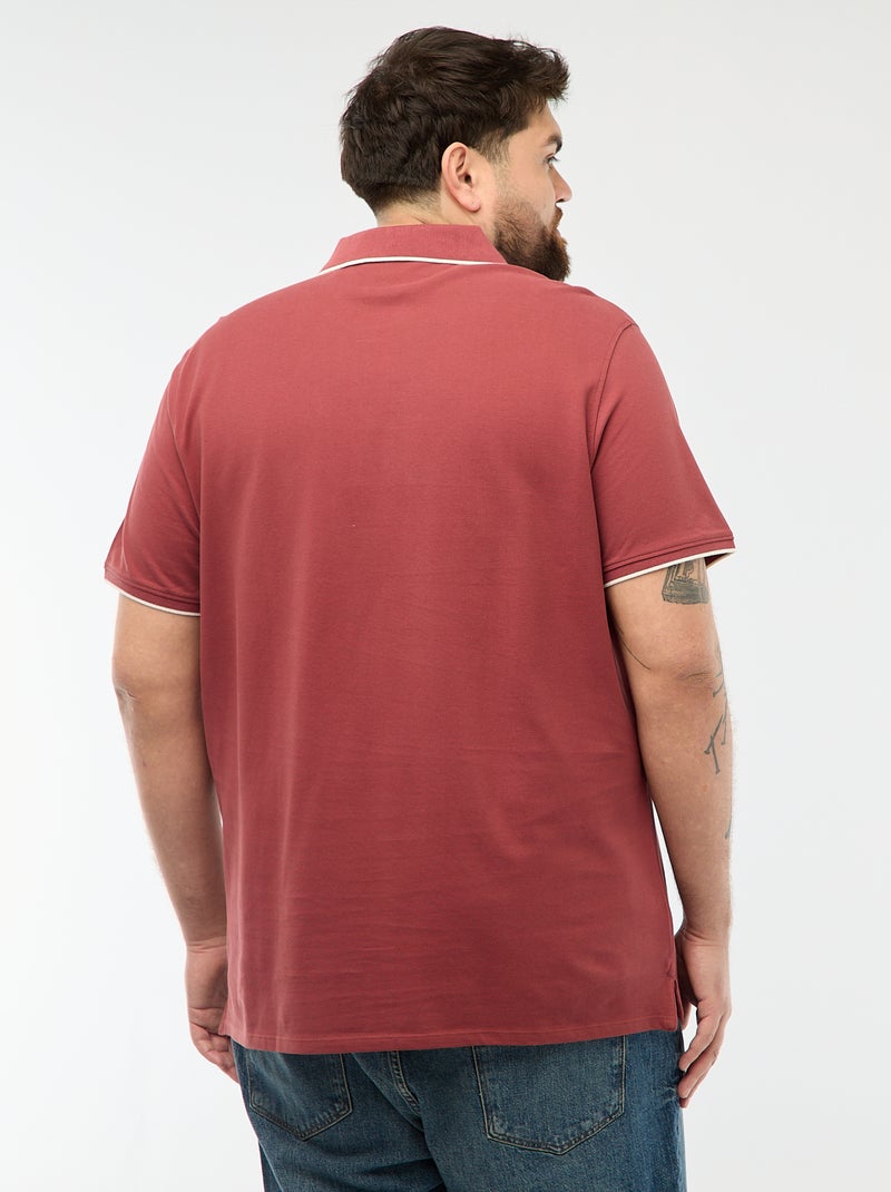 Polo de algodón a contraste Rojo - Kiabi