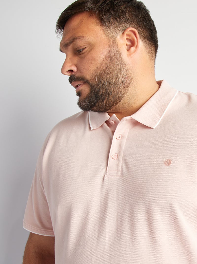 Polo de algodón a contraste ROSA - Kiabi
