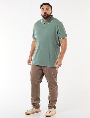 Polo de algodón con contrastes