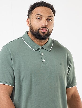 Polo de algodón con contrastes