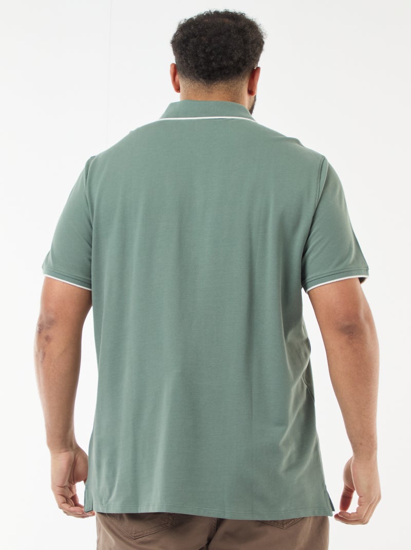 Polo de algodón a contraste Verde - Kiabi