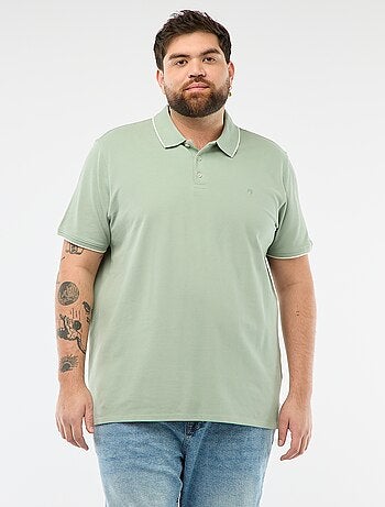 Polo de algodón con contrastes