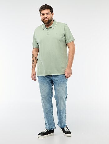 Polo de algodón con contrastes