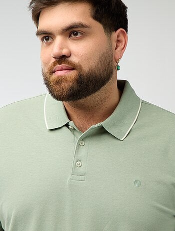 Polo de algodón con contrastes