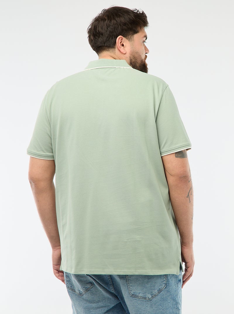 Polo de algodón a contraste Verde - Kiabi