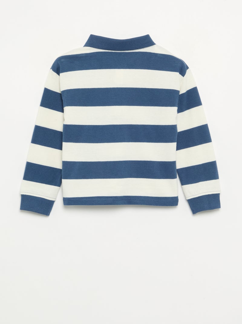 Polo de algodón a rayas Azul - Kiabi