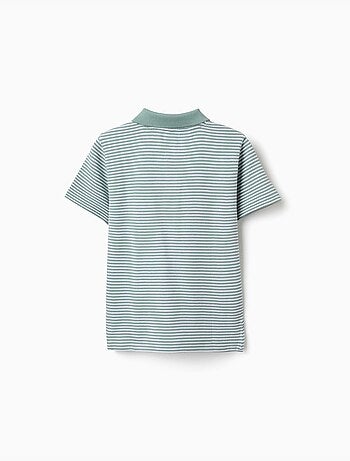 Polo de algodón a rayas con estampado