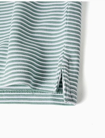 Polo de algodón a rayas con estampado