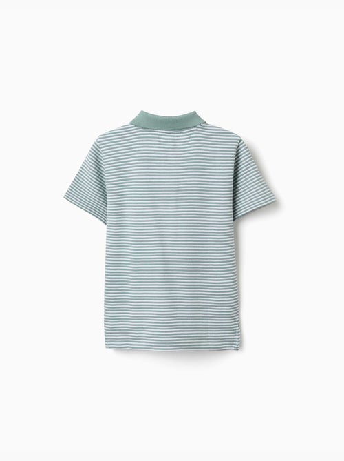 Polo de algodón a rayas con estampado - Kiabi