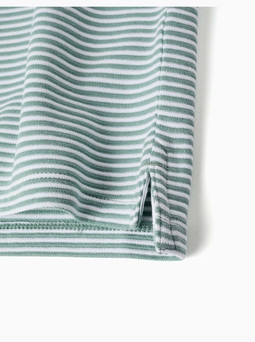 Polo de algodón a rayas con estampado - Kiabi