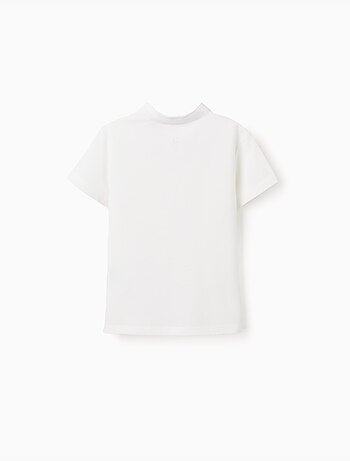 Polo de algodón con cuello mao y bolsillo