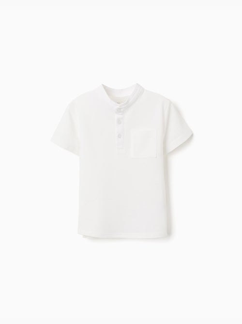 Polo de algodón con cuello mao y bolsillo - Kiabi