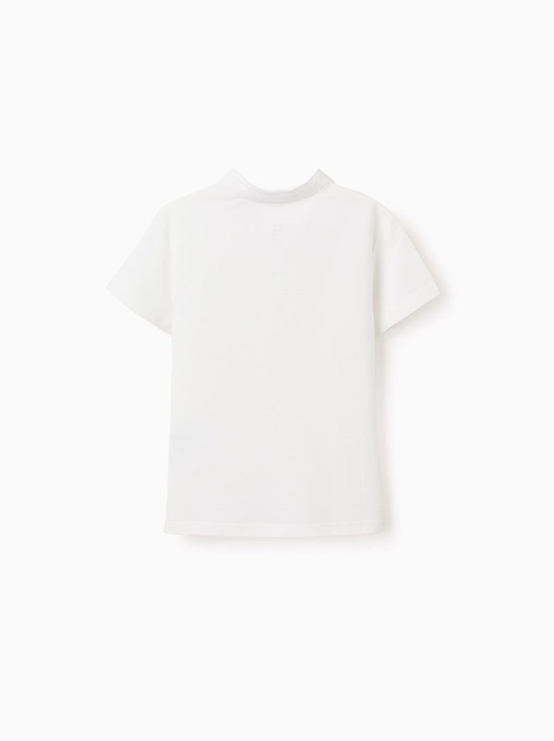 Polo de algodón con cuello mao y bolsillo Blanco - Kiabi