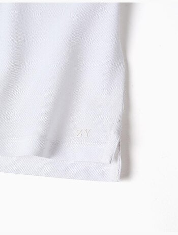 Polo de algodón con cuello mao y bolsillo