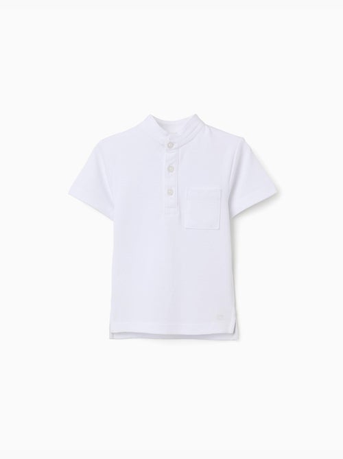 Polo de algodón con cuello mao y bolsillo - Kiabi