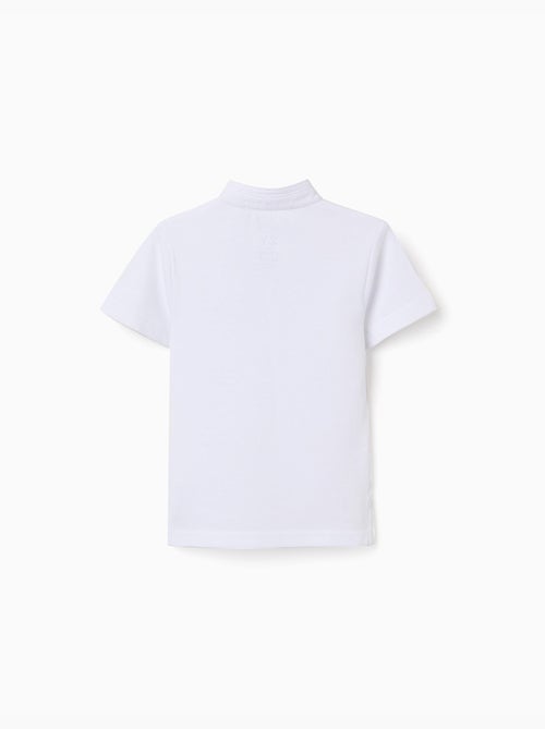 Polo de algodón con cuello mao y bolsillo - Kiabi