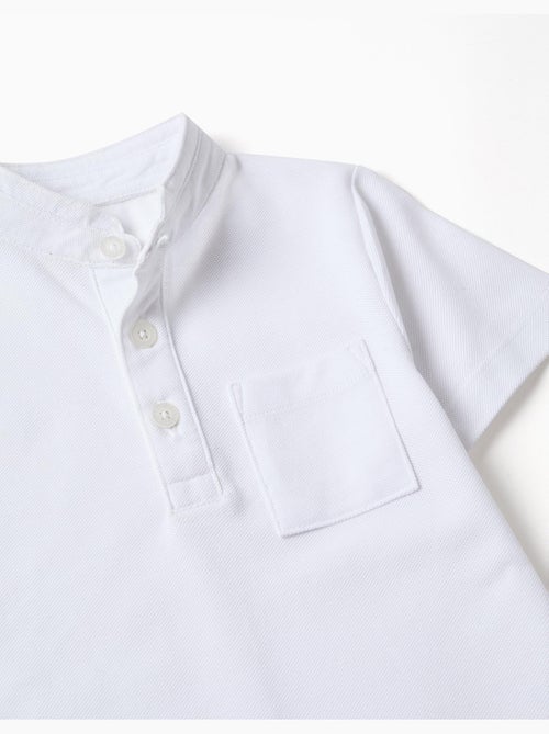 Polo de algodón con cuello mao y bolsillo - Kiabi