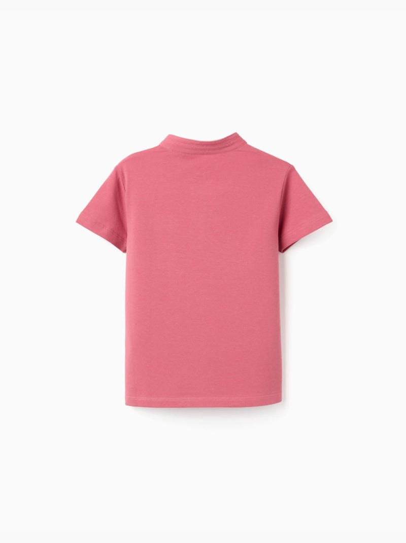 Polo de algodón con cuello mao y bolsillo Rosa oscuro - Kiabi