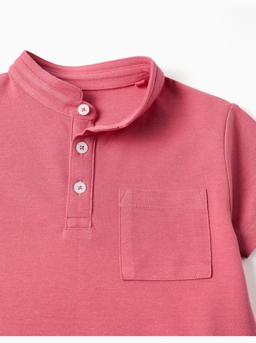Polo de algodón con cuello mao y bolsillo - Kiabi