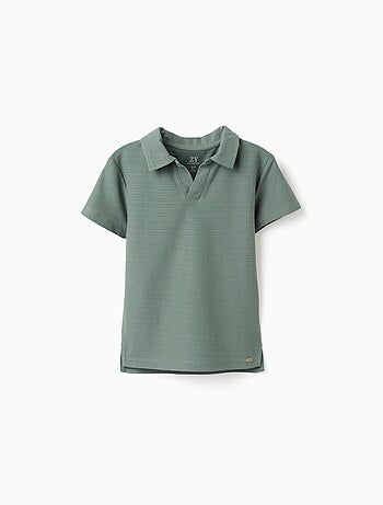 Polo de coton con jacquard