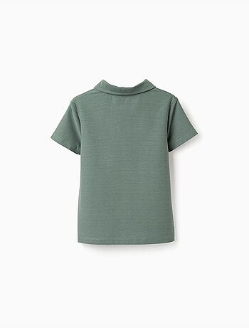 Polo de coton con jacquard