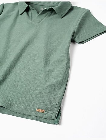 Polo de coton con jacquard
