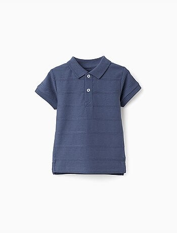 Polo de algodón con líneas en relieve B&S