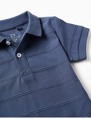 Polo de algodón con líneas en relieve B&S