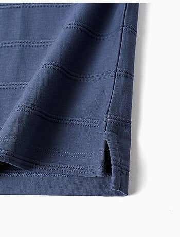 Polo de algodón con líneas en relieve B&S